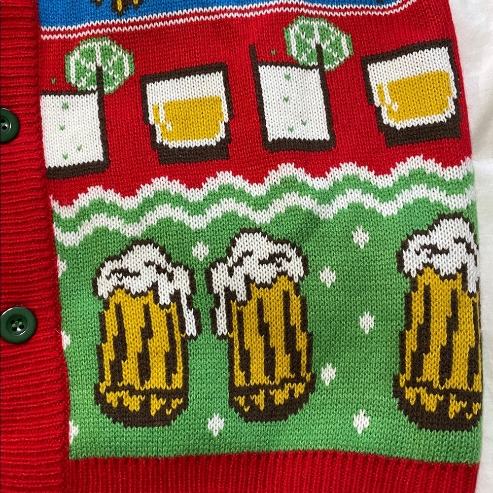 Cheesy | Christmas Jumpers |“Nightcap Before Christmas”|Cardigan |Size L |Unisex - Picture 14 of 16
